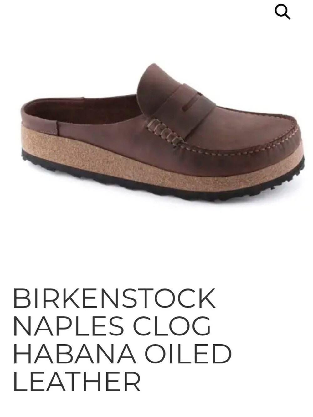 New Without Box- Birkenstock "Naples" Clog In Oiled Brown "Habana" Leather- 44